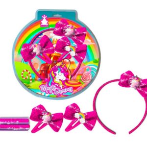 SET ACCESSORI CAPELLI UNICORNO